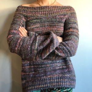 Cozy Off The Shoulder Sweater in Italian Yarn